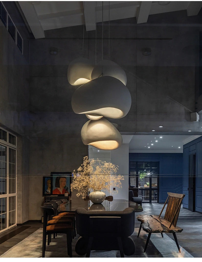Lighting - Nordic Wabi Sabi Pendant Lamps Dining Room Lighting Modern Living Room Bedroom LED Ceiling Chandelier Loft Lustre Hanging Lights