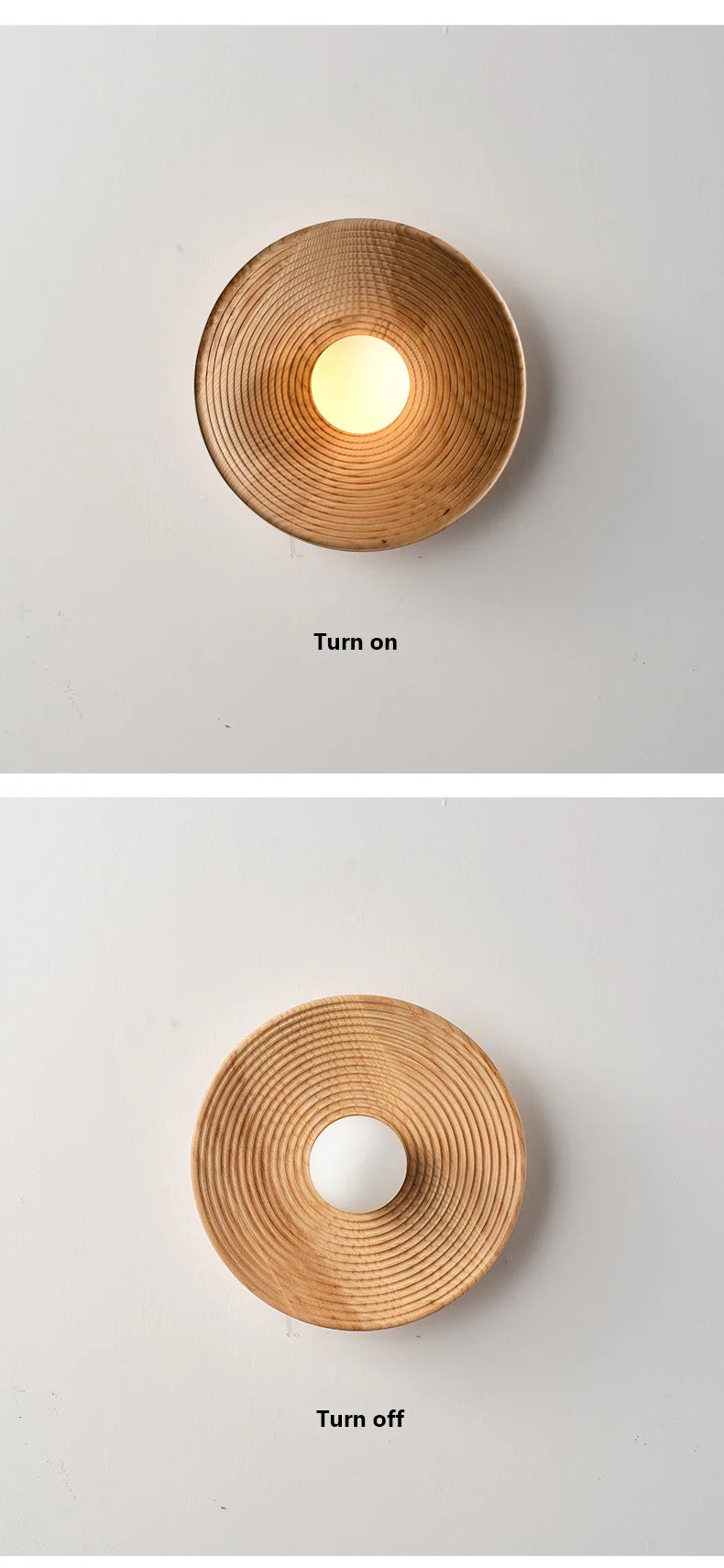 Lighting - Japanese Retro Round Wooden Wall Lamp – Nordic Circle Wall Sconce