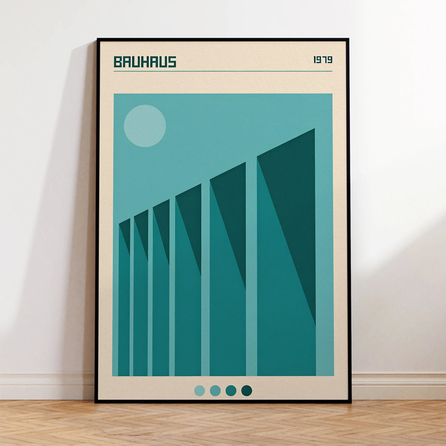 Artwork - Modern Bauhaus Light Blue With Shade Wall Art