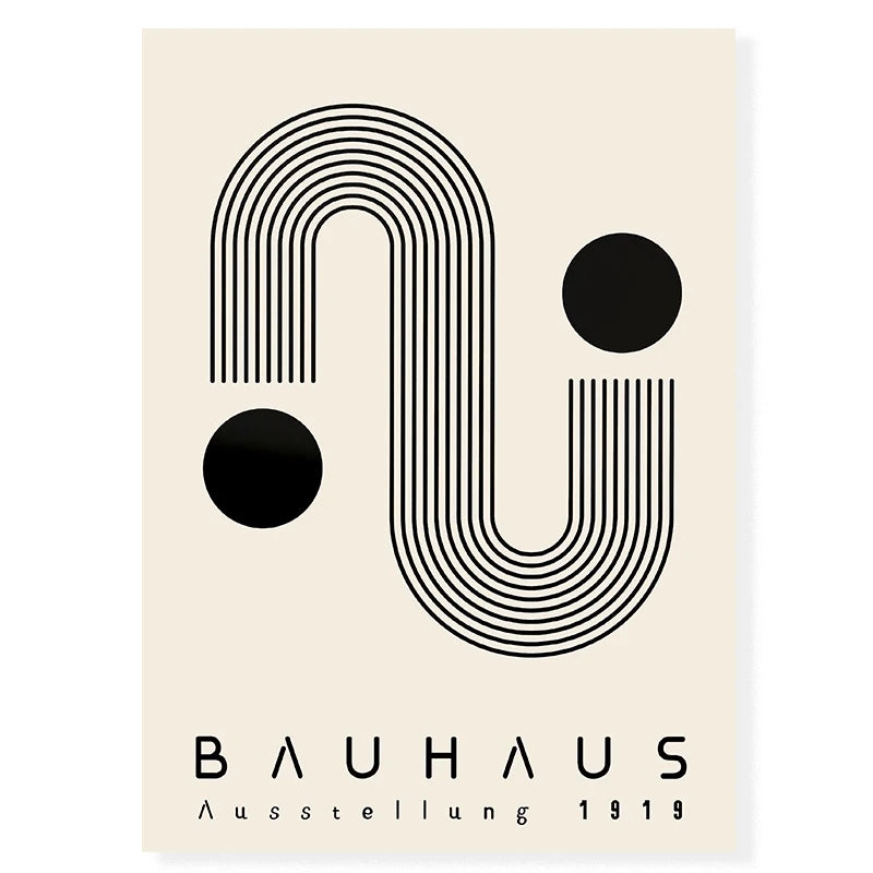 Artwork - Boho Bauhaus Wall Art Canvas | Mid-Century Modern Abstract Poster
