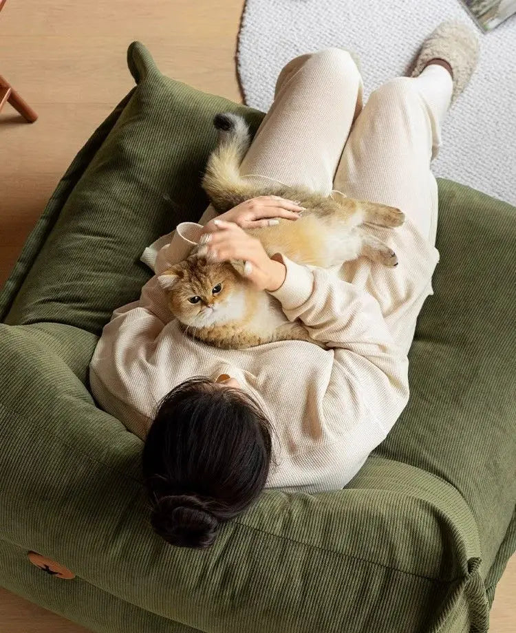 Home Decor - MOMO Lazy Person Sofa Bedroom Balcony Caterpillar Sofa Chair Influencer Small Sofa Lying Single Tatami