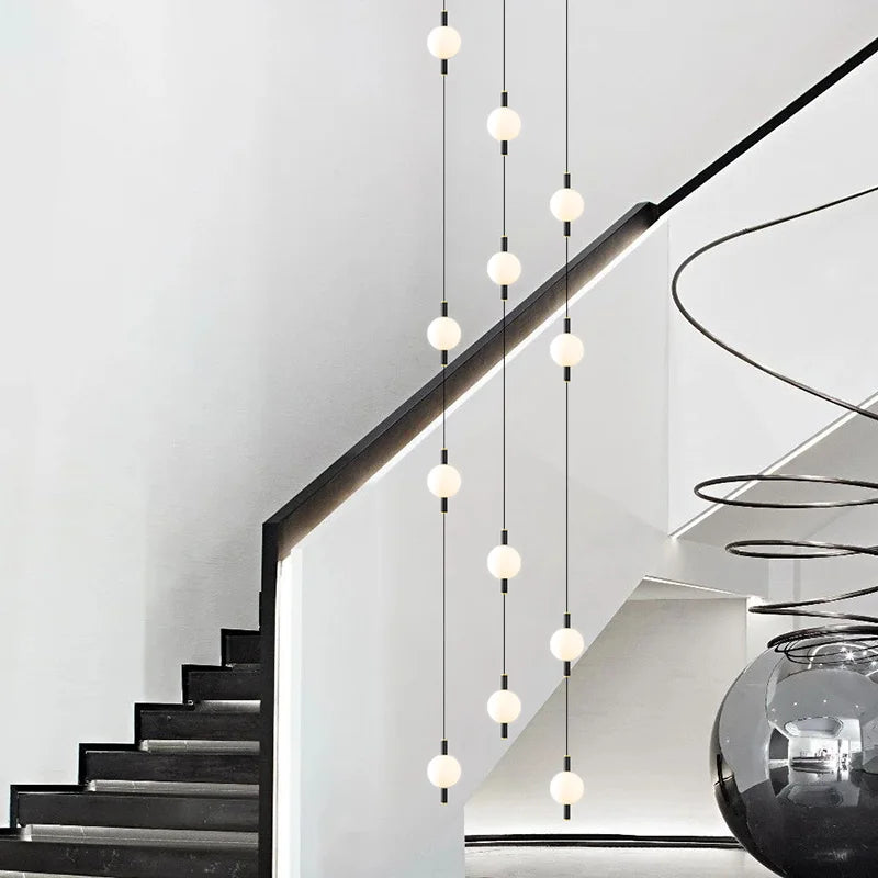 Lighting - Globe Chandelier Designer Villa Living Room Dining Table Apartment Hanging Lamps Nordic Modern Attic Double Staircase Pendant