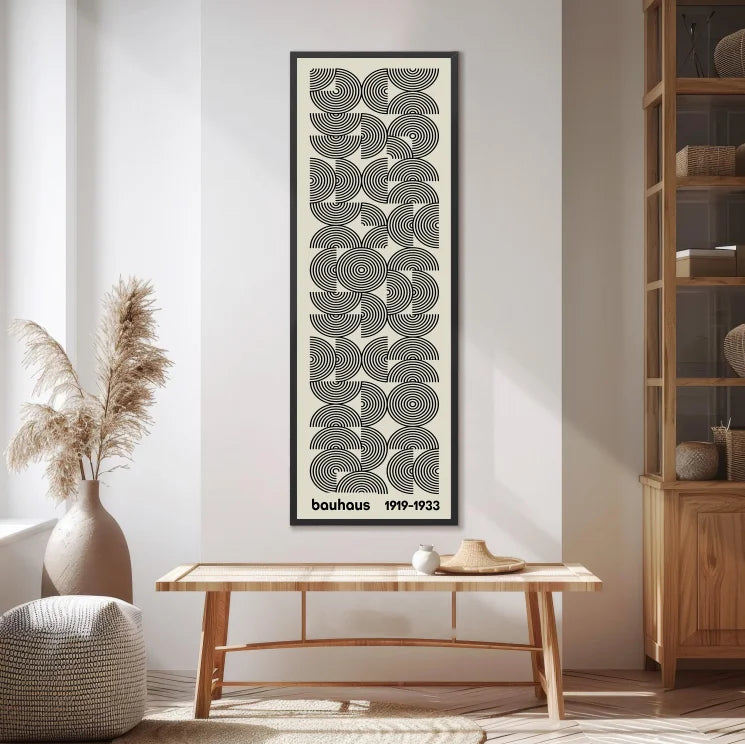 Artwork - Mid-Century Modern Bauhaus Canvas Wall Art – Horizontal Geometric Print