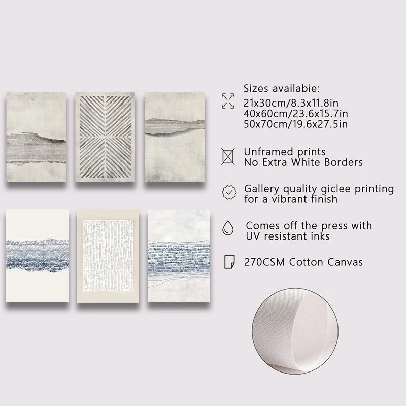 Artwork - Abstract Triptych Wall Art – Set of 3 Canvas Prints