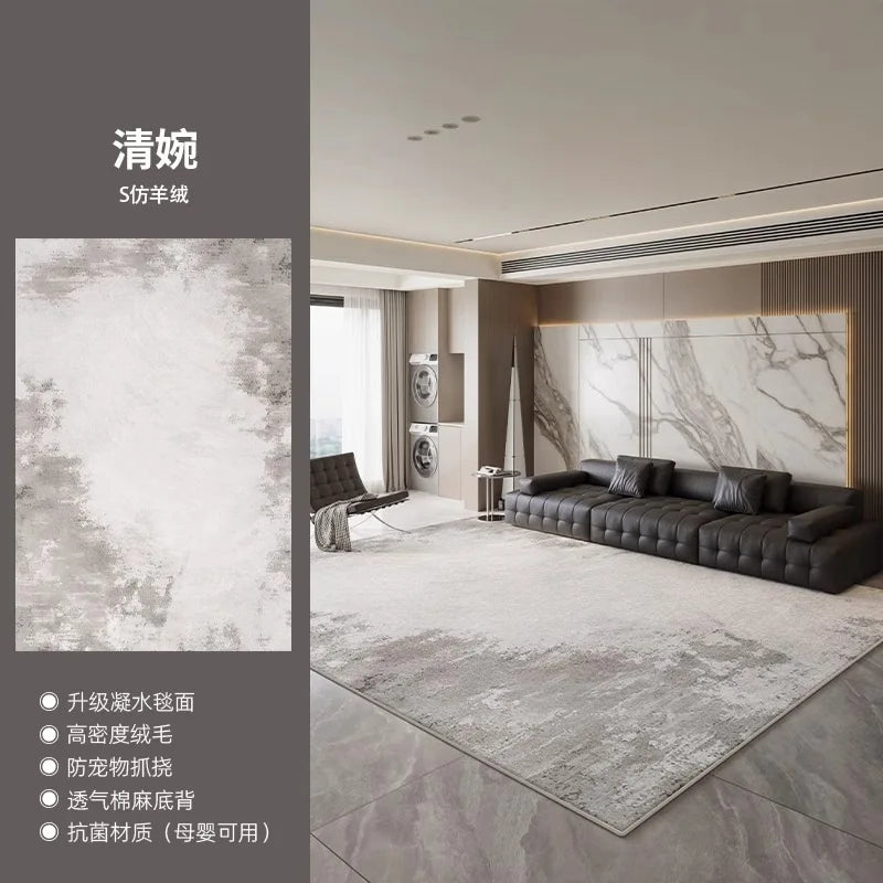 Rug - Modern Scandi Area Rug, Spill-Proof Easy Clean Carpet for Living Room and Bedroom, Plush Sofa Mat with Non-Slip Backing