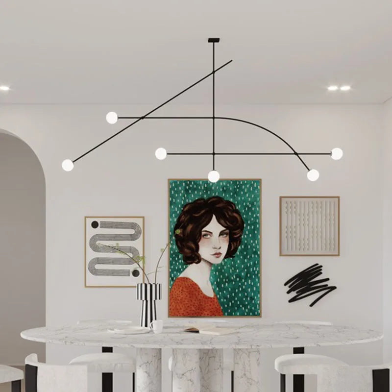 Lighting - Modern Multiple Chandelier Living Room Black Luminaire Pendant Light for Restaurant Bedroom Lustre Room Decor